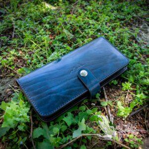 Alternative view of PORTOFEL BIFOLD BLUE NAVY DIN PIELE NATURALA