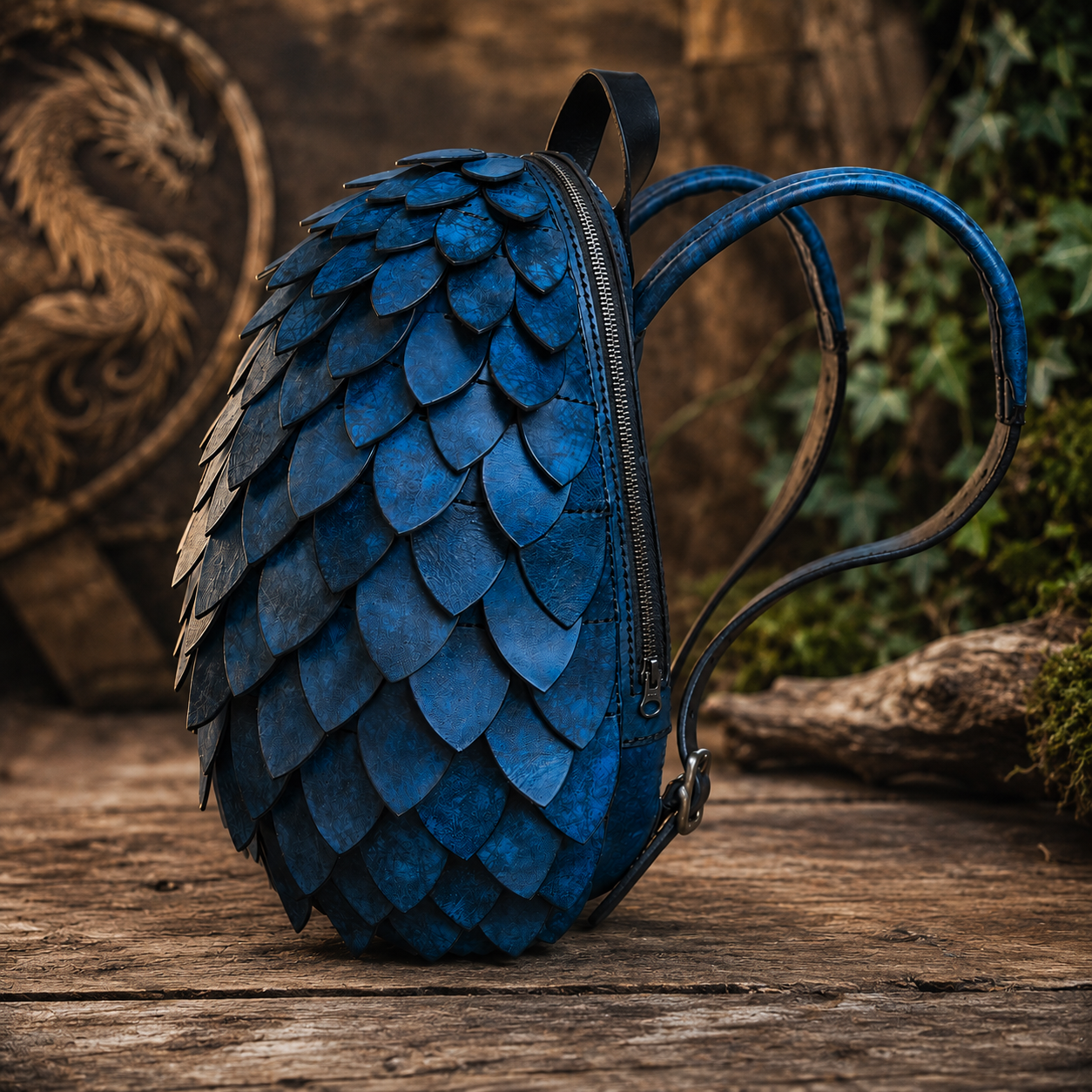 RUCSAC "OU DE DRAGON" DIN PIELE NATURALA - imagine 6