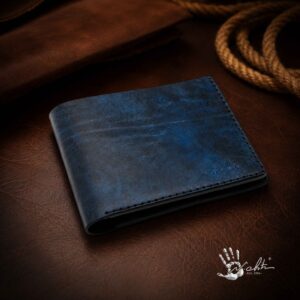 Alternative view of PORTOFEL DIN PIELE NATURALA – BLUE NAVY